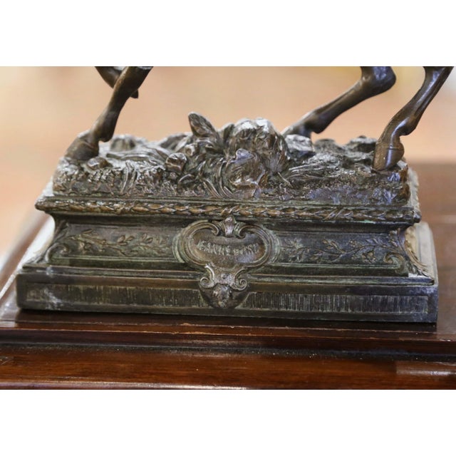 19th Century French Patinated Spelter Figure of Joan of Arc on Horse For Sale - Image 4 of 7