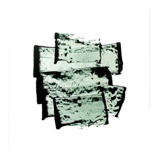 Contemporary Abstract Acrylic and Pigments on Lacquered Canvas Painting "Equionox Green 03" by Emma Godebska For Sale