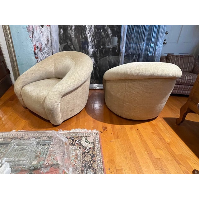 Contemporary 1980s Pair of Club Chairs by Robert Scott For Sale - Image 3 of 10