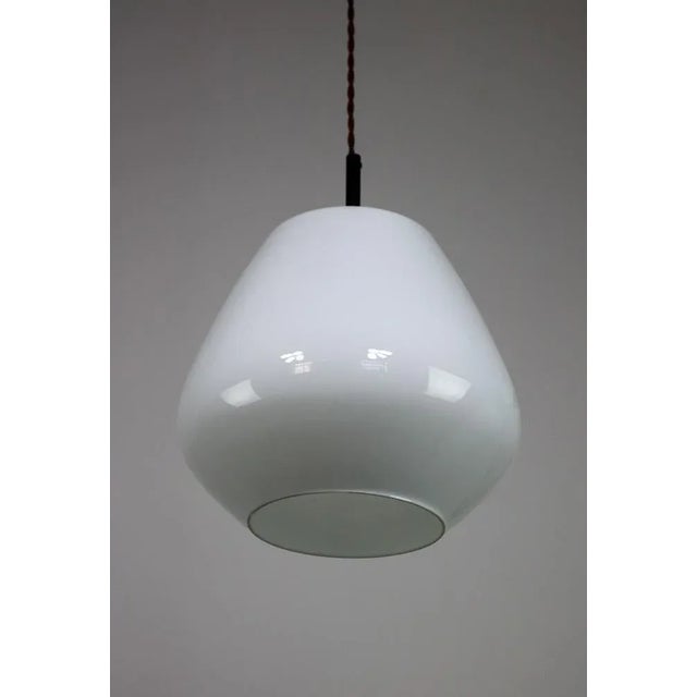 1970s Mid-Century Danish Opaline Glass Pendant Lamp For Sale - Image 5 of 13