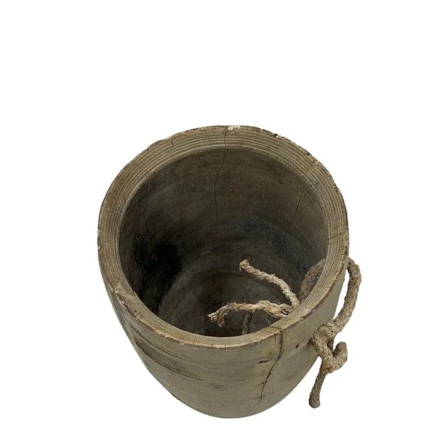 1950s Vintage Indian Wood Vessel For Sale - Image 5 of 5