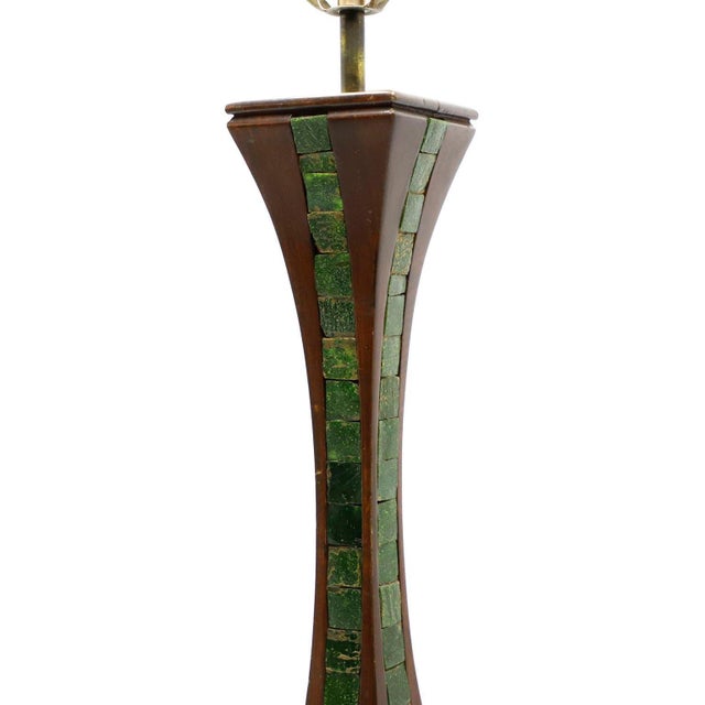 Circa 1960. We offer this Midcentury Mexican Table lamp with beautiful stone inlays.