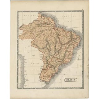 Antique Map of Brazil, 1880 For Sale