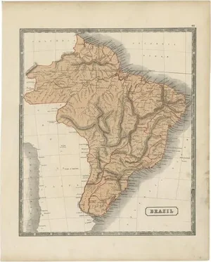 Antique Map of Brazil, 1880
