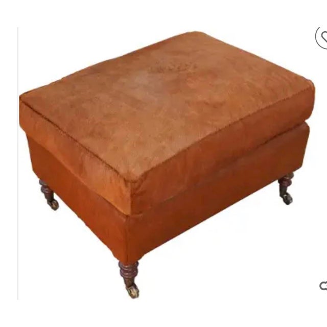 1980s Vintage Smith English Animal Hide Ottoman Chairish