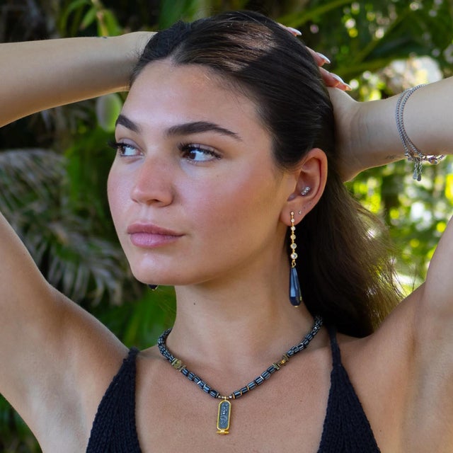 Moonlit Spirit Sodalite Drop Earrings Elevate your energy with the calming power of our Moonlit Spirit Sodalite Drop...
