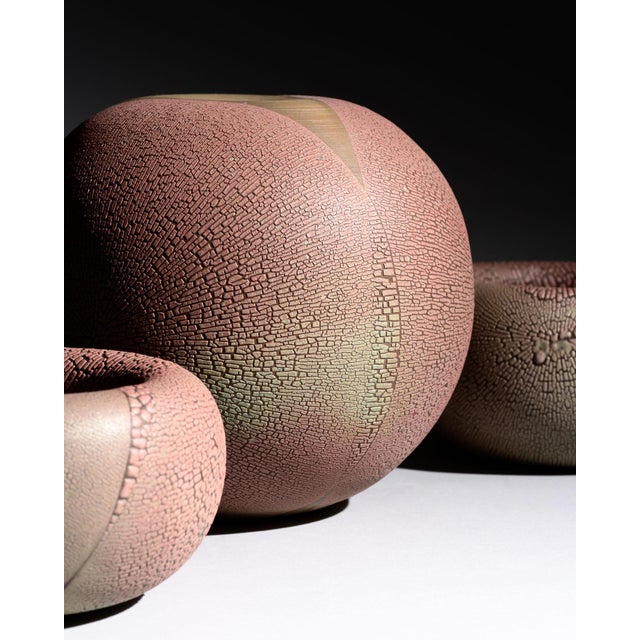 1980s Reduction Glazed Ceramic Vase and Bowls by Mario Enke Studio Pottery, 1980s, Set of 3 For Sale - Image 5 of 18