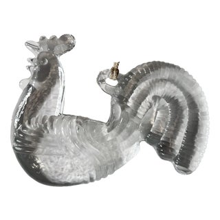 Glass Art Suncatcher in the shape of a Rooster by Bertil Vallien for Boda, Sweden, 1970s For Sale