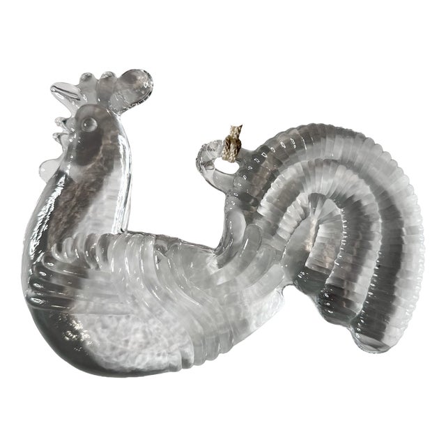 Glass Art Suncatcher in the shape of a Rooster by Bertil Vallien for Boda, Sweden, 1970s For Sale