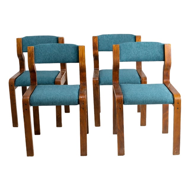 Chairs by Ludvík Volák for Drevopodnik Holesov, 1960s, Set of 4 For Sale