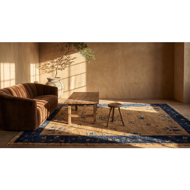 Camel Antique Chinese Peking Rug For Sale - Image 8 of 8