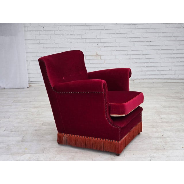 Vintage Danish Lounge Chair in Furniture Velour with Ash Wood Legs, 1970s For Sale - Image 14 of 18