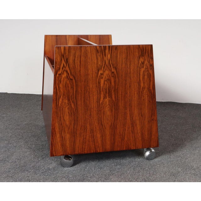 Norwegian Rosewood Magazine Rack / Record Lp Caddy by Rolf Hesland for Bruksbo For Sale - Image 17 of 18