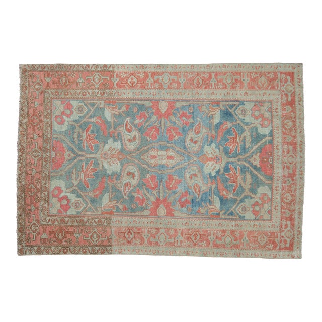 Vintage Distressed Malayer Rug - 4'2" x 6'1" For Sale
