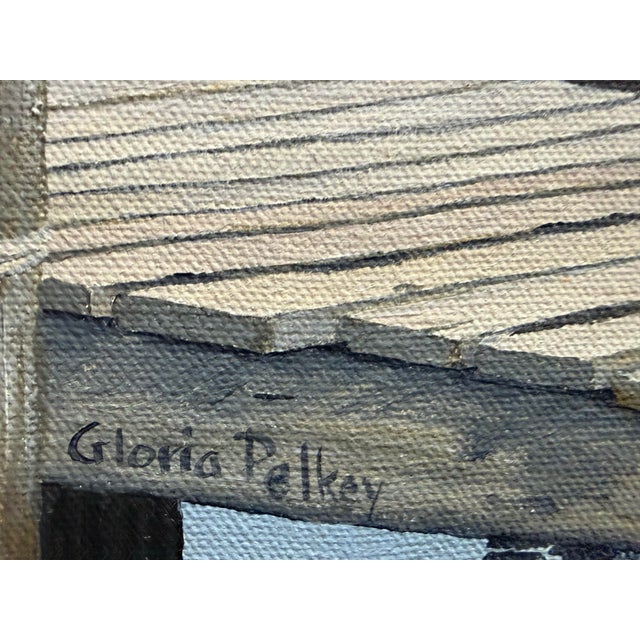 1970's Vintage Realism Coastal Acrylic on Canvas Signed Gloria Pelkey For Sale - Image 10 of 12