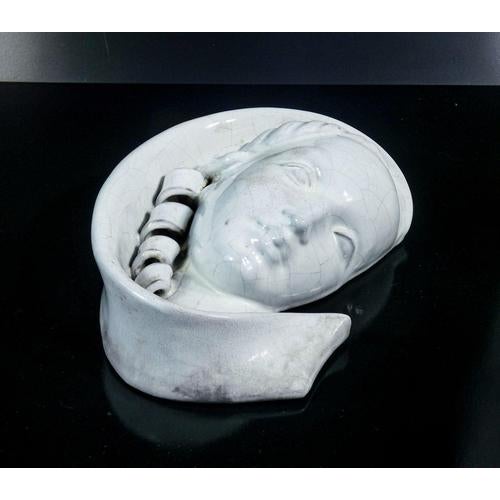 Ceramic Sculpture of Woman's Face by M. Andersen For Sale - Image 4 of 16