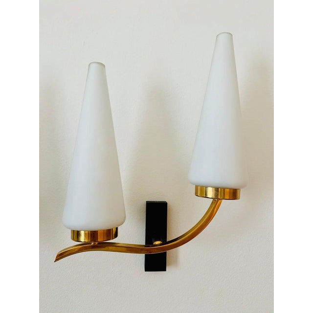 1950s Pair of French 1950s Lunel Wall Lights For Sale - Image 5 of 13