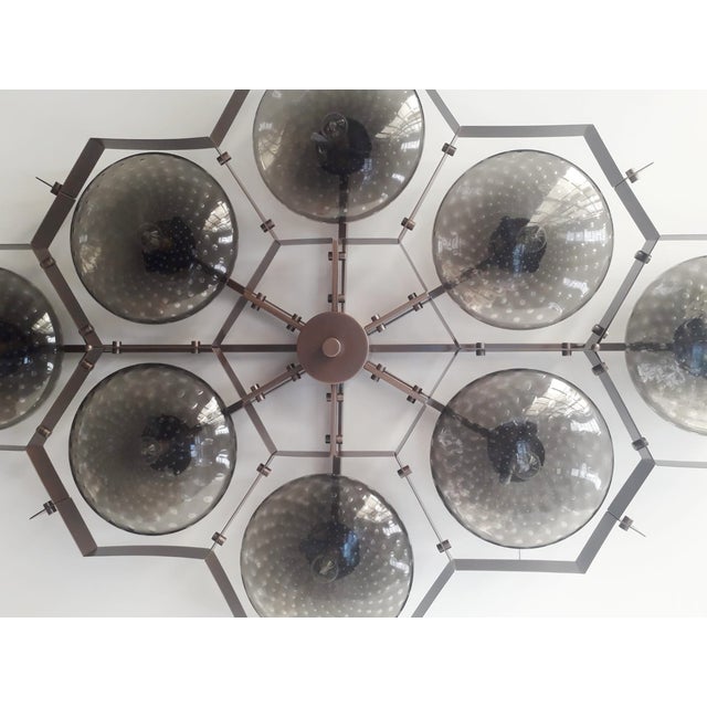 21st Century Beehive Bronze Smoky Bubbles Murano Flush Mount by Fabio LTD For Sale - Image 6 of 7