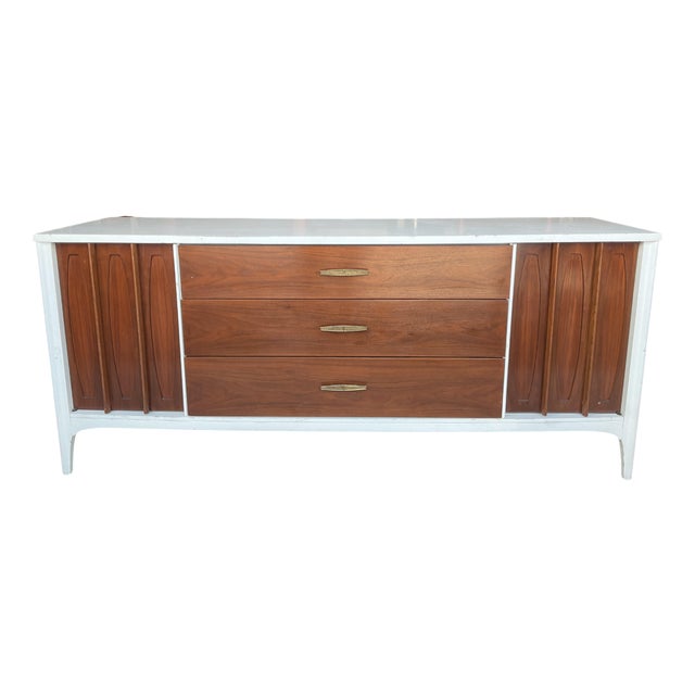 American Art Deco White Pecan Sideboard by Kent Coffey For Sale