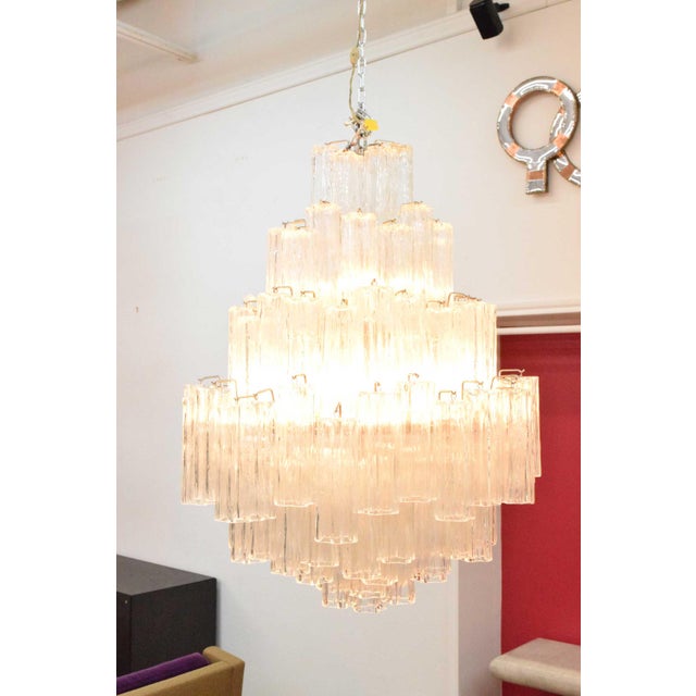 1960s Large Venini Tronchi Chandelier For Sale - Image 9 of 9