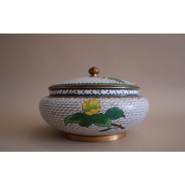 Antique Cloisonné Round Box For Sale - Image 9 of 9