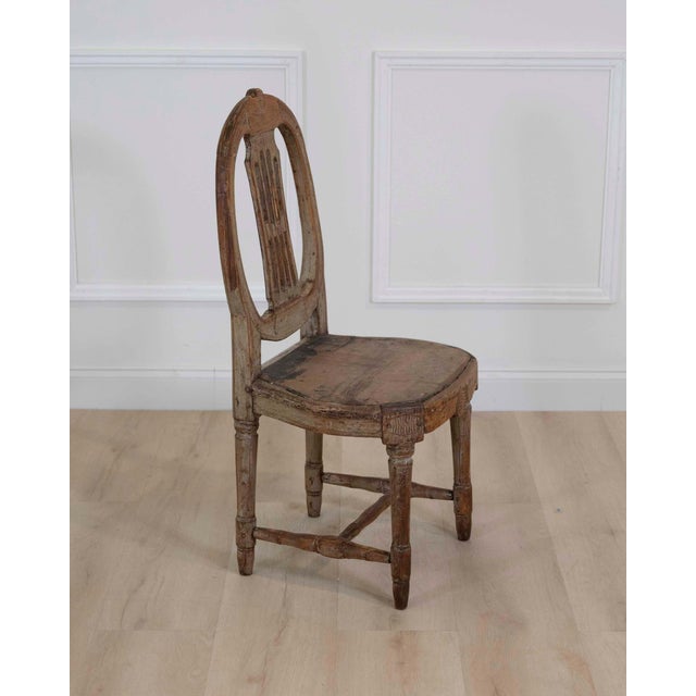 Gustavian (Swedish) 19th Century Provincial Gustavian Chair in Original Paint For Sale - Image 3 of 7
