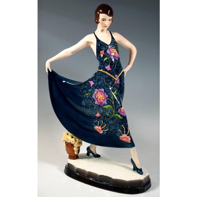 Large Art Deco Lilian Harvey in Spanish Dance Figurine by Stephan Dakon for Goldscheider, 1927 For Sale - Image 6 of 13