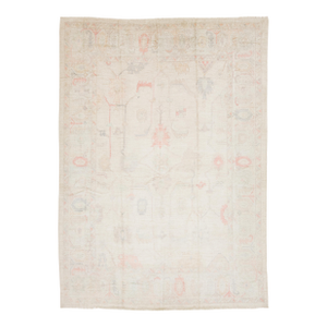 10x14 Ethereal Blush & Cream Modern Oushak Style Wool Area Rug