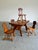 Vintage Brutalist Pine German Swiss Alpine Folk Art Tyrolean Hand Carved Dining Chairs. Pegged joints and detailed carved...