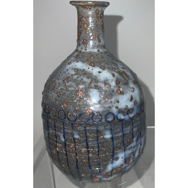 Mid-Century Modern Small Vintage Studio Pottery Bud Vase Signet Smalley For Sale - Image 3 of 9