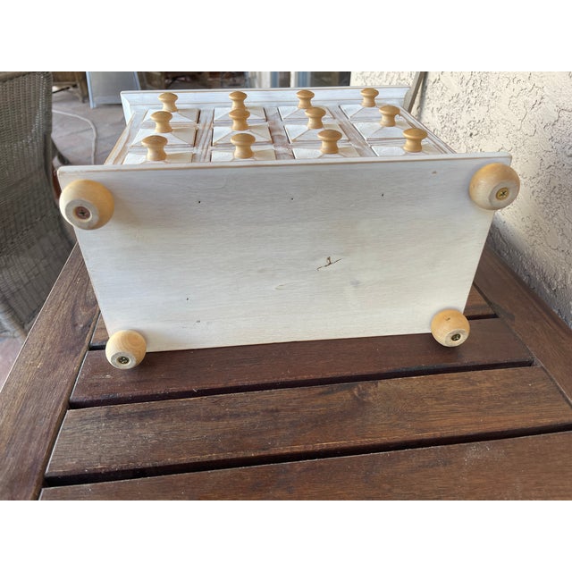 Vintage Pine Tabletop White Milk Paint 12 Drawer Apothecary Spice Chest For Sale In Santa Fe - Image 6 of 6
