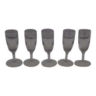 Mid Century Clear Shot Glasses - Set of 5 For Sale