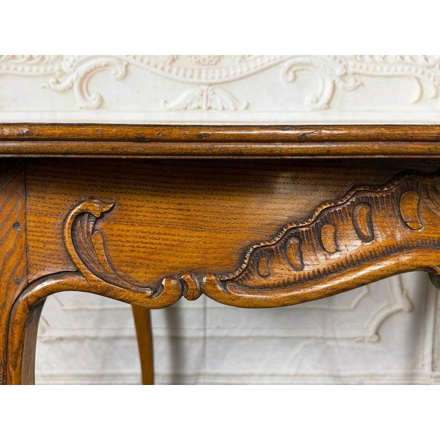 French Antique French Louis XV Coffee Table, Solid Oak, Circa 1890 For Sale - Image 3 of 13