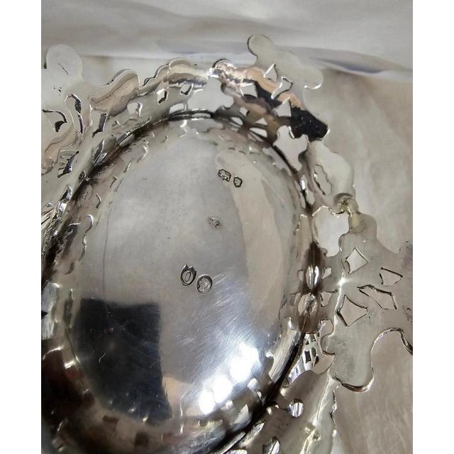 Antique Victorian Sterling Silver Navette Bon Bon Dish, 1889 For Sale - Image 17 of 18