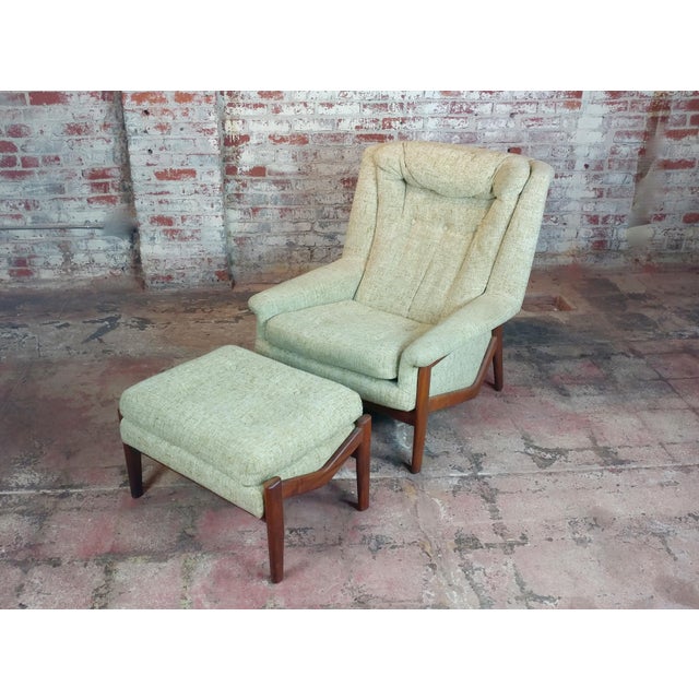 Mid Century Modern Danish Armchair Ottoman 1960s A Pair Chairish
