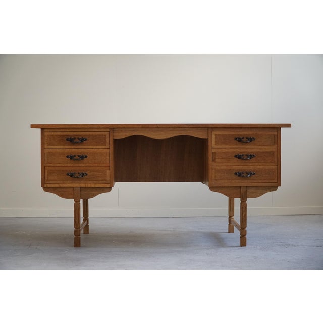 Vintage Danish Freestanding Desk in Oak, 1950s For Sale - Image 18 of 18