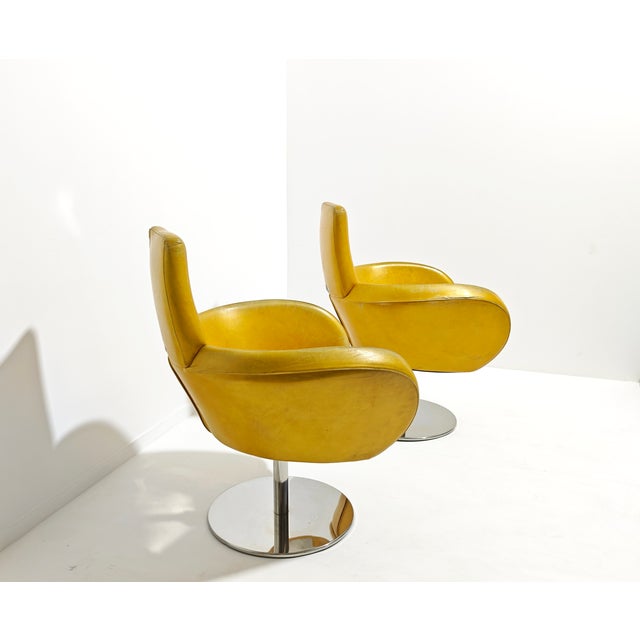 Swivel Armchairs with Chromed Legs, 1980s, Set of 2 For Sale - Image 10 of 18