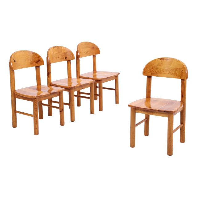 Mid-Century Wooden Dining Chairs by Rainer Daumiller, 1970s, Set of 4 For Sale