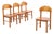 Mid-Century Wooden Dining Chairs by Rainer Daumiller, 1970s, Set of 4 For Sale