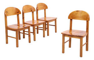 Mid-Century Wooden Dining Chairs by Rainer Daumiller, 1970s, Set of 4