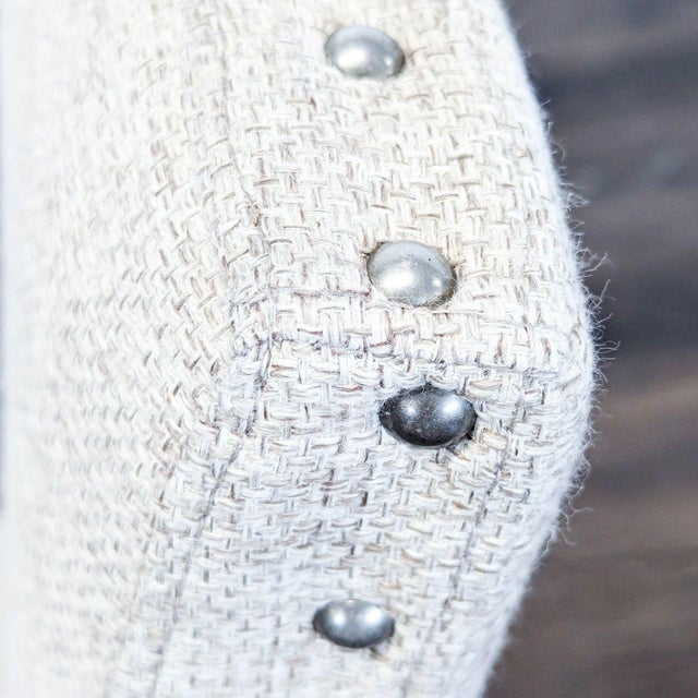 Wood Pottery Barn Upholstered Parsons Dining Chair With Nailhead Trim For Sale - Image 7 of 7