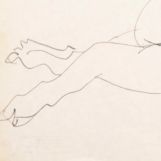 Victor Di Gesu 'Reclining Nude' by Victor Di Gesu, Paris, Louvre, Academie Chaumiere, California, San Francisco Art Association, Los Angeles County Museum of Art For Sale - Image 4 of 8