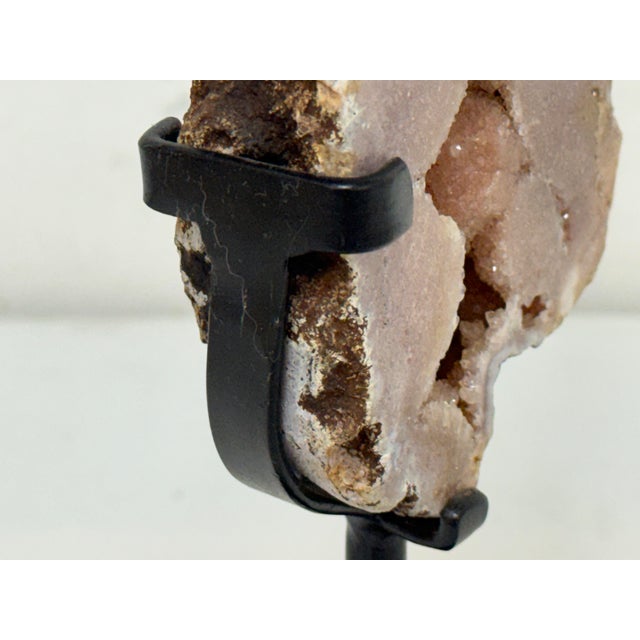 Pink Amethyst Crystal Slab on Stand For Sale - Image 10 of 12