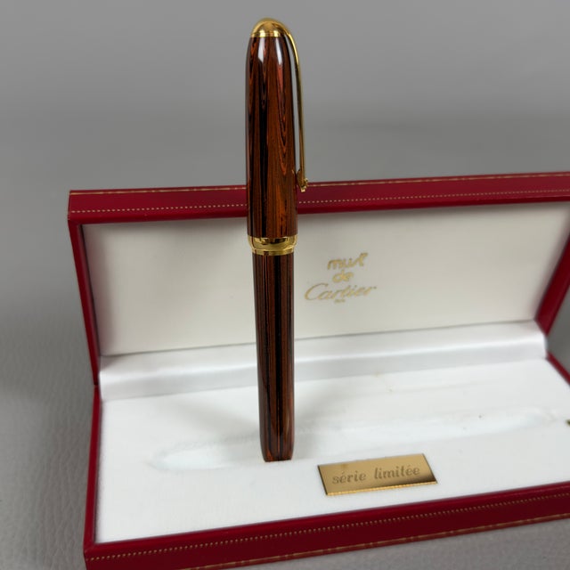 Ebonite Brun Clair M Fountain Pen from Louis Cartier, 1990s For Sale - Image 3 of 13
