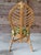 1980s Vintage Coastal Boho Rattan Leaf Back Side Chair With Custom Tropical Cushion For Sale - Image 5 of 12