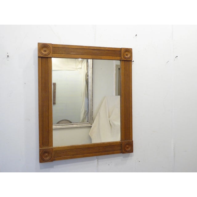 Vintage Oak Reeded Block Corner Mirror For Sale - Image 4 of 4