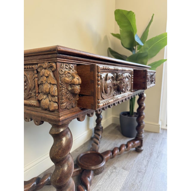 Antique Console Table in Carved Wood, 1890s For Sale - Image 3 of 17