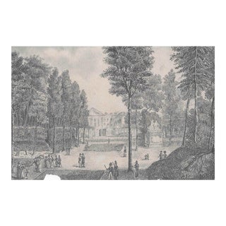 Antique View of Brussels Belgium Drawing on Paper For Sale