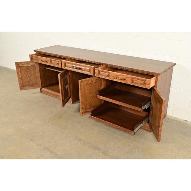 Romweber Viking Oak Executive Credenza, Circa 1960s For Sale In South Bend - Image 6 of 12