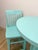 Vintage Bistro Set Turquoise Blue Counter Height Table Two Chairs Outdoor/Indoor For Sale - Image 10 of 16